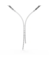 Swarovski Matrix Round Cut White Rhodium Plated Y Necklace