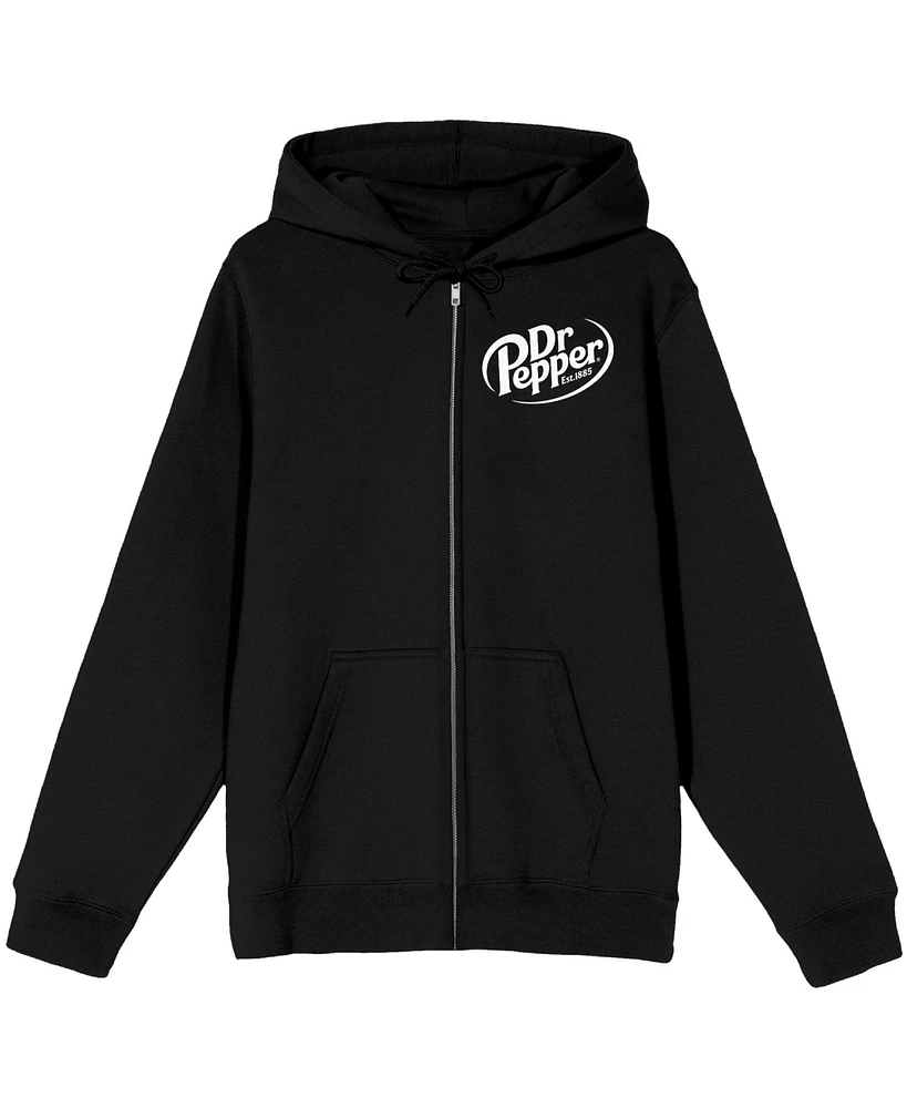 Dr. Pepper Devilishly Different Long Sleeve Men's Black Zip-Up Hooded