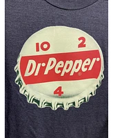 Dr. Pepper Retro Bottle Cap Logo Men's Charcoal Heather Graphic Tee-3XL