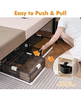 Pack 26.5 Gal Under Bed Storage Containers with Wheels Double Opening Lids