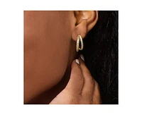 Snake Double Hoop Earrings in 14K Gold-Plated Sterling Silver