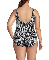 Lands' End Women's Plus Tugless One Piece Swimsuit