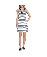 Lands' End Petite Cotton Jersey Notch Neck Dress