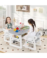Kids Table and Chair Set with Building Blocks for Creative Play and Learning