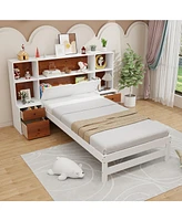 Bed Frame with Storage Headboard and Nightstands