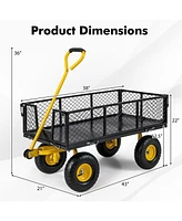 Utility Garden Wagon with 4 Removable Side Panels for Versatile and Easy Outdoor Transport