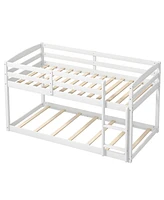 Bunk Bed with High Guardrails and Integrated Ladder