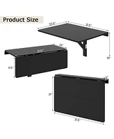 Mounted Folding Table for Small Spaces, Space-Saving Design Home or Office Use