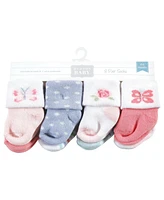 Hudson Baby Cotton Rich Terry Socks 16-Pack, Pastel Butterfly, 0-6 Months