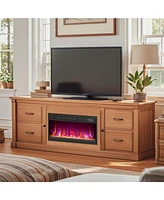 Electric Fireplace Insert with Remote Control for Easy Temperature Adjustment and Cozy Ambiance