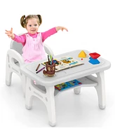 Kids Activity Table and Chair Set with Montessori Toys for Preschool Kindergarten Learning Fun