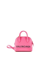 Pre-Owned Balenciaga Xxs Logo Ville Bag Leather