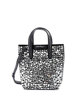 Pre-Owned Salvatore Ferragamo Travel Mosaic Tote Crystal Embellished Suede