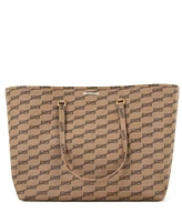 Pre-Owned Balenciaga Large Signature East-West Shopper Tote Bb Monogram Coated Canvas