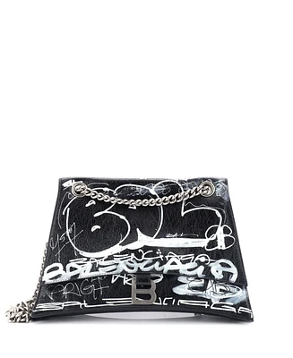 Pre-Owned Balenciaga Medium Graffiti Crush Chain Flap Bag Leather