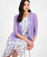 Connected Women's 2-Pc. Open-Front Jacket & Floral Dress Set