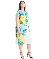 Maggy London Plus Floral-Print Midi Dress