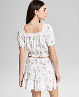 And Now This Women's Floral Print Button-Front Blouse, Exclusively at Macy's