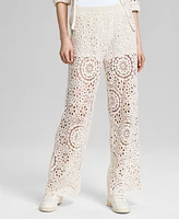 And Now This Women's Cotton Crochet Pull-On Pants, Exclusively at Macy's