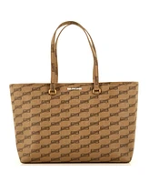 Pre-Owned Balenciaga Signature East-West Shopper Tote Bb Monogram Coated Canvas