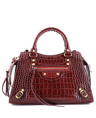Pre-Owned Balenciaga Small Neo Classic City Bag Embossed Leather