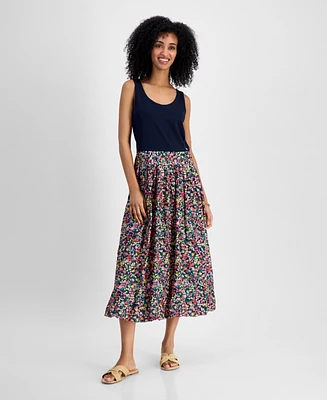 Tommy Hilfiger Women's Mixed Media Floral Dress