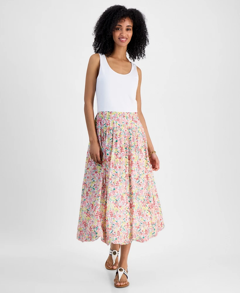 Tommy Hilfiger Women's Mixed Media Floral Dress