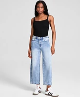 And Now This Women's Ribbed Square-Neck Top, Regular & Petites, Exclusively at Macy's