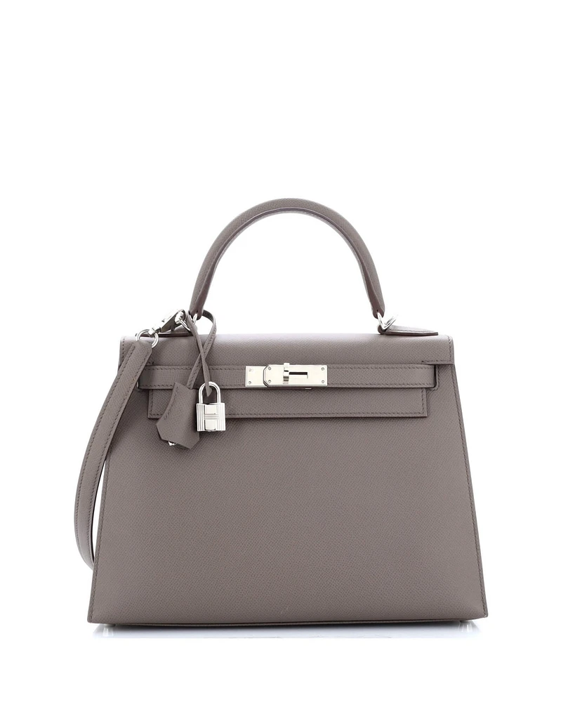 Pre-Owned HERMES Kelly Handbag Epsom with Palladium Hardware