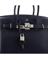 Pre-Owned HERMES Birkin 30 Handbag Blue Togo with Palladium Hardware