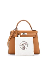 Pre-Owned HERMES Kelly 28 Handbag Brown Epsom with Palladium Hardware