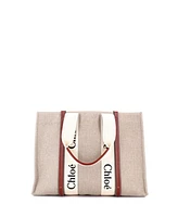 Pre-Owned Chloe Woody Tote Canvas with Leather