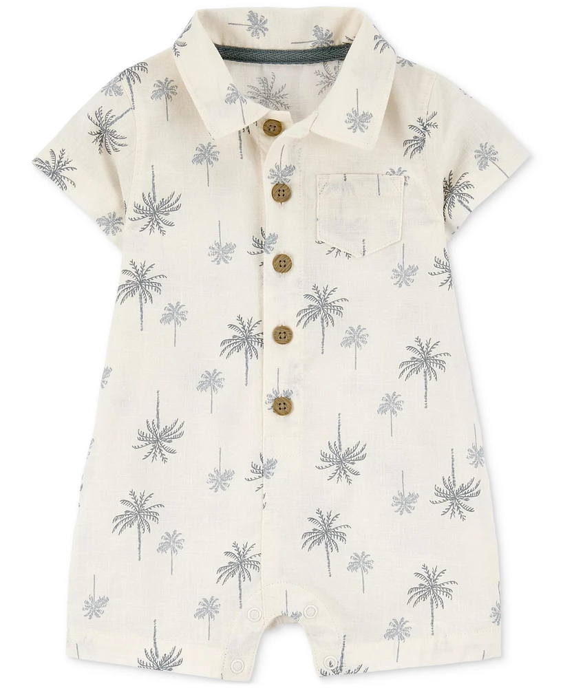 Carter's Baby Boys Palm Tree-Print Cotton Romper