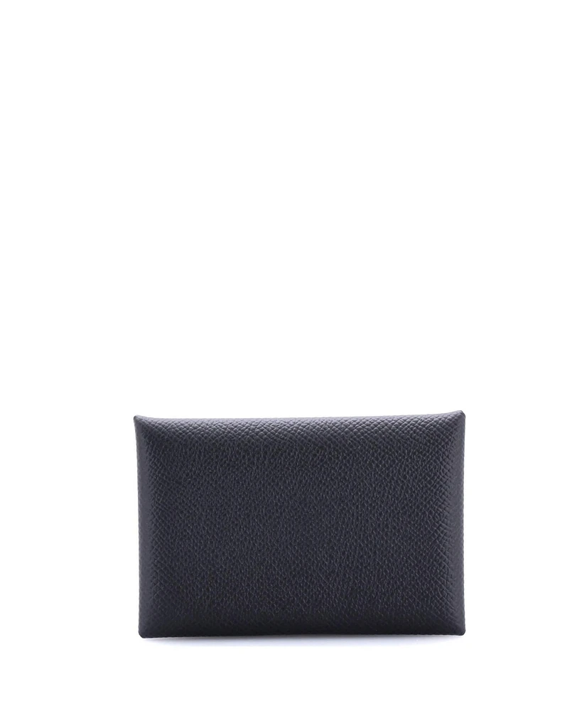 Pre-Owned Hermes Calvi Duo Card Holder Epsom