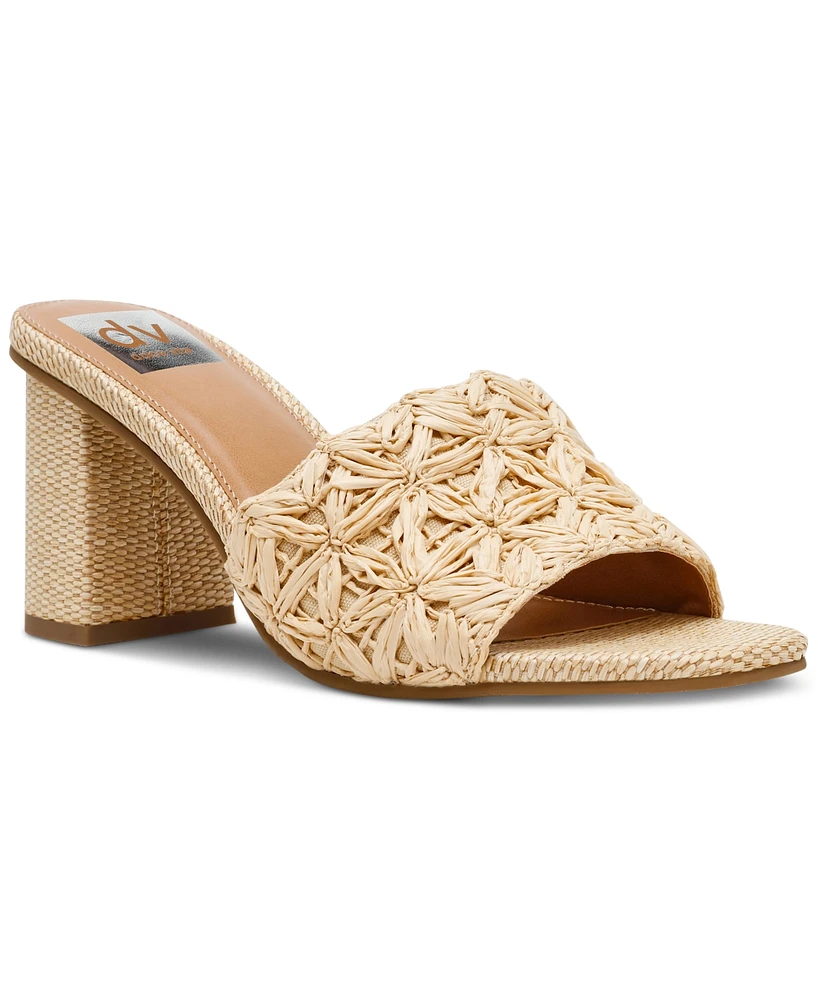 Dv Dolce Vita Women's Honey Raffia Block-Heel Dress Sandals