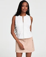 Bar Iii Women's Sleeveless Dual-Zipper Ponte Top, Exclusively at Macy's