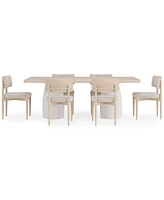 Lunare -Pc. Dining Set (Rectangular Table & Curved Chairs