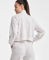 Id Ideology Women's Heather Butter-Soft Quarter-Zip Top, Exclusively at Macy's