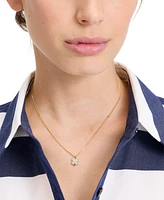 Kate Spade New York Lucky Charm Gold-Tone Pave Crystal Clover Pendant Necklace, 16" + 3" extender