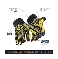 RefrigiWear Touchscreen Double Dot Grip Hi Vis Glove (Pack of 12 Pairs)