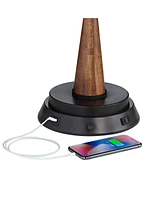 Modern Universal Charging Workstation Table Lamp Base with Usb and Ac Power Outlet Full Range Dimmer Bronze for Living Room Bedroom House Bedside Nigh