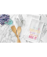 I'm So Eggcited" Easter Spring Embroidered Cotton Flour Sack Kitchen Dishtowel