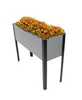 Acacia Wood Raised Garden Bed with Legs - 31-Inch H Powder-Coated Steel Frame Removable Planter Bag