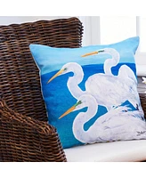 Egret Trio Throw Pillow