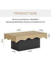 Tribesigns Farmhouse Coffee Tables for Living Room, 45 Inch Rectangular Rustic Classic Cocktail Table
