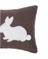 12" x 20" Easter Bunny Rabbit Duo Tufted Decorative Throw Pillow