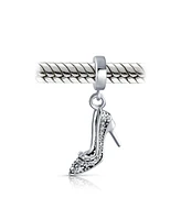 Bling Jewelry Fashionista Crystal High Heel Stiletto Dangle Charm Bead for European Bracelet