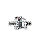 Bling Jewelry Sweet Home Flower Heart Charm Bead New Homeowner in Sterling Silver
