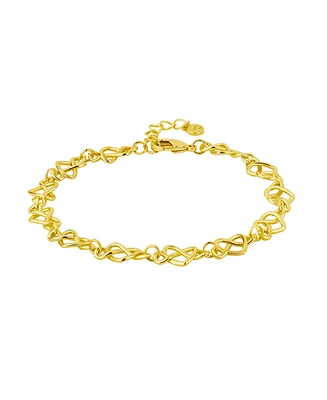 and Now This Silver Gold Infinity Heart Link Bracelet