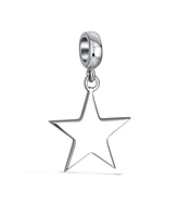 Bling Jewelry Patriotic Flag Star Dangle Charm Bead Sterling Silver for European Bracelet